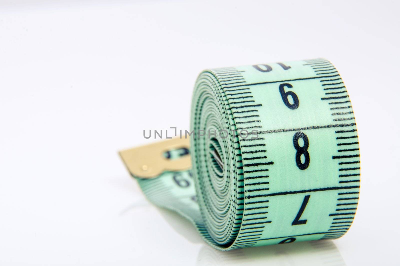 An image of green centimeter on white background