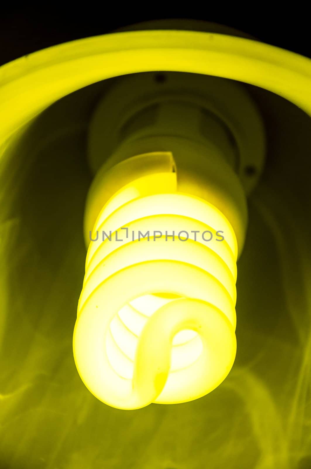 An image of light buln on black background