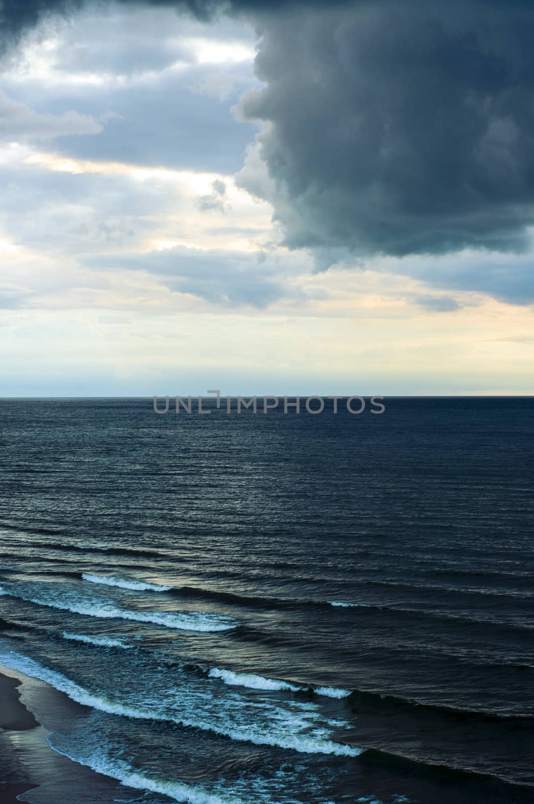 An image of storm clouds over the sea
