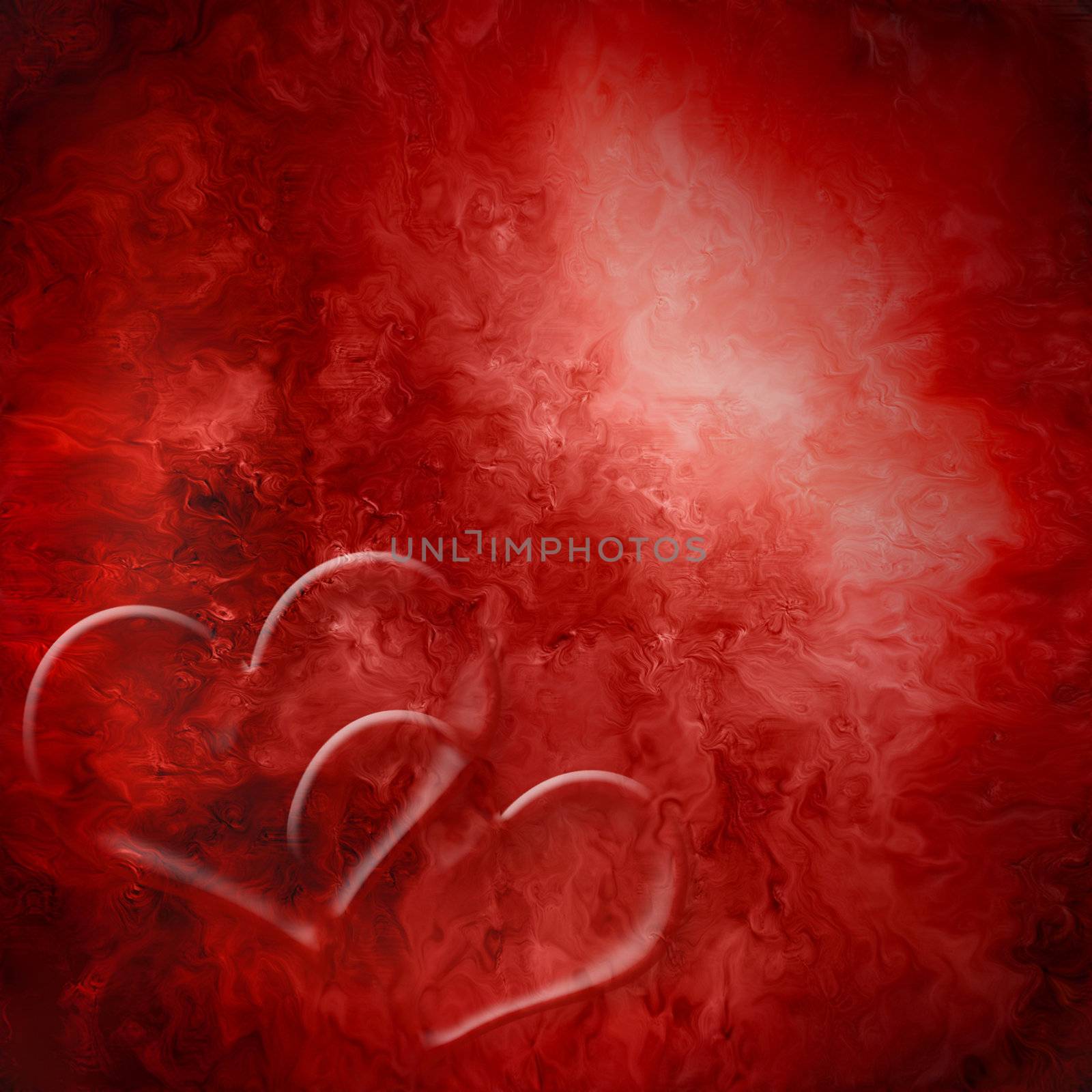 background two red hearts passion by Carche