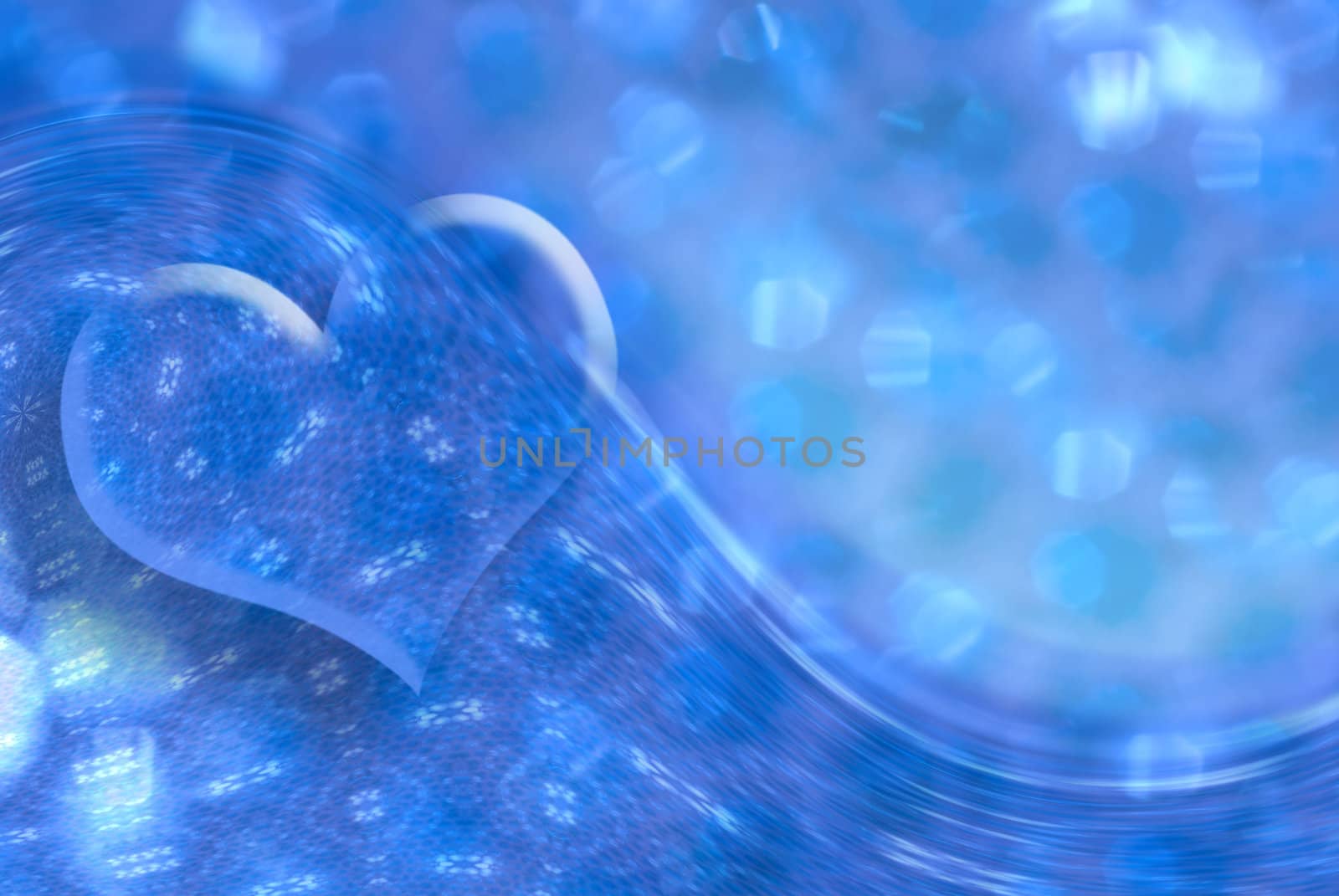 blue heart on a background refreshing aquatic
