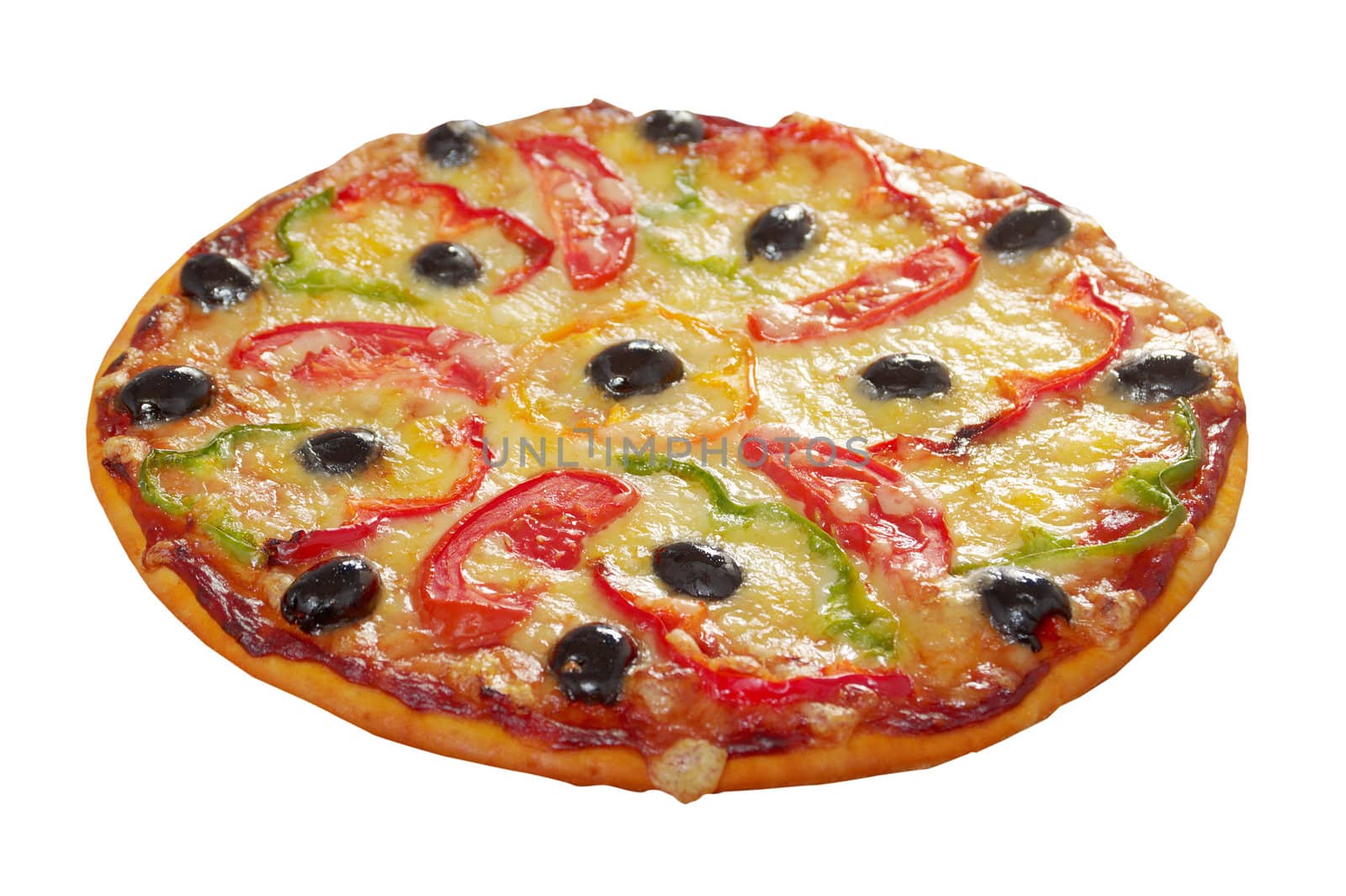 home pizza m paprika and olive Closeup .Shallow depth-of-field.isolated on white background. clipping Path 