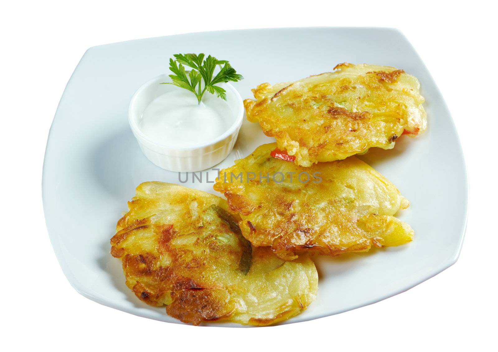 Japanese foodok onomiyaki.Japanese cuisine  isolated on white background.