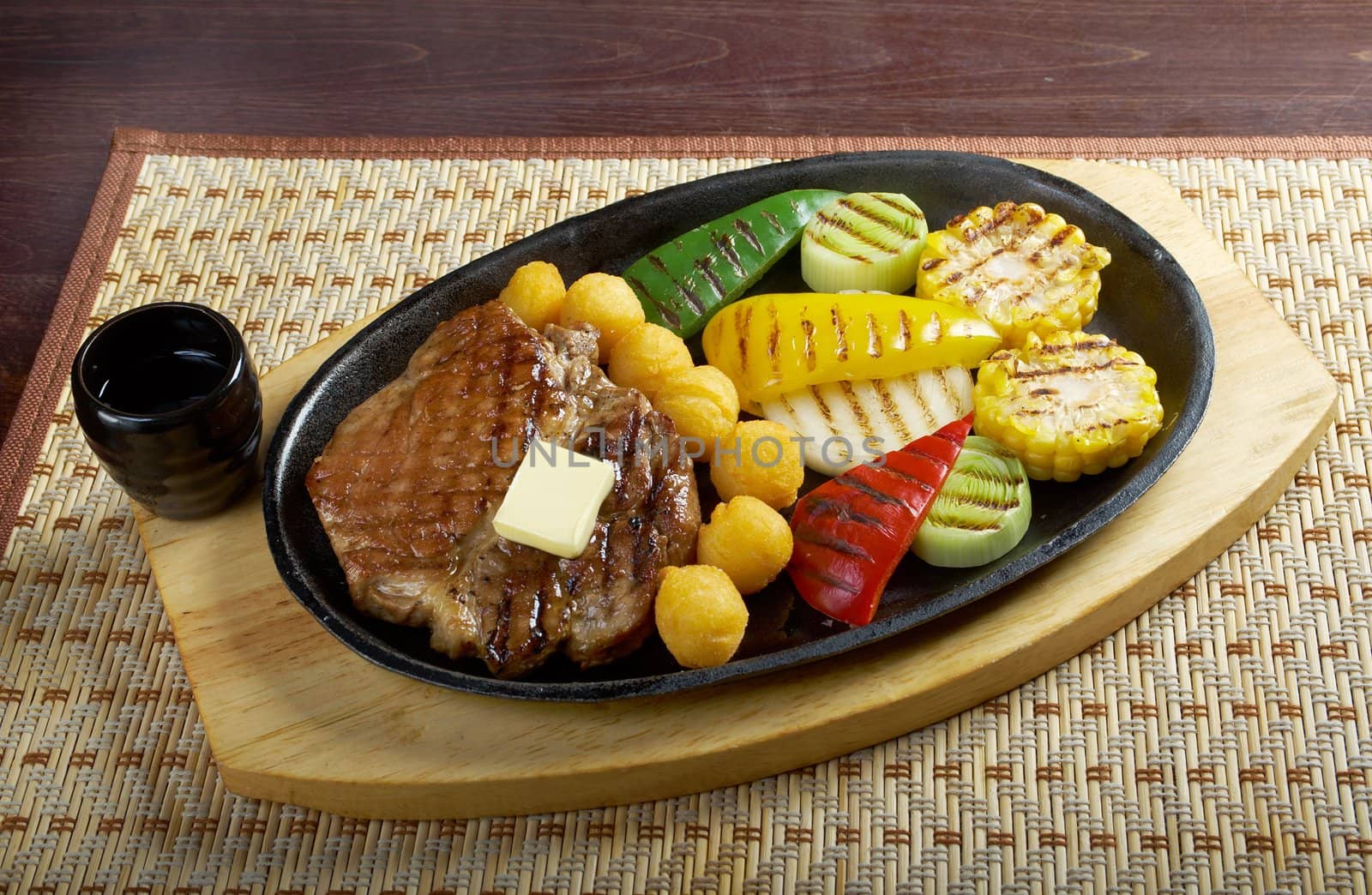 Japanese cuisine .Japanese pork Steak