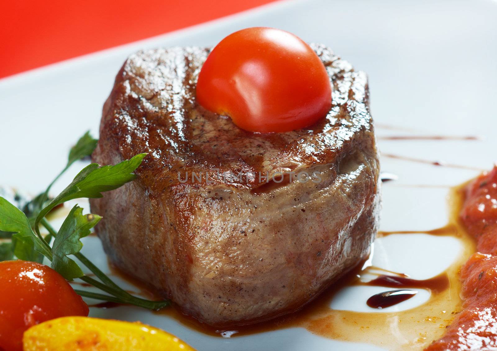 Grilled beef .Close-up