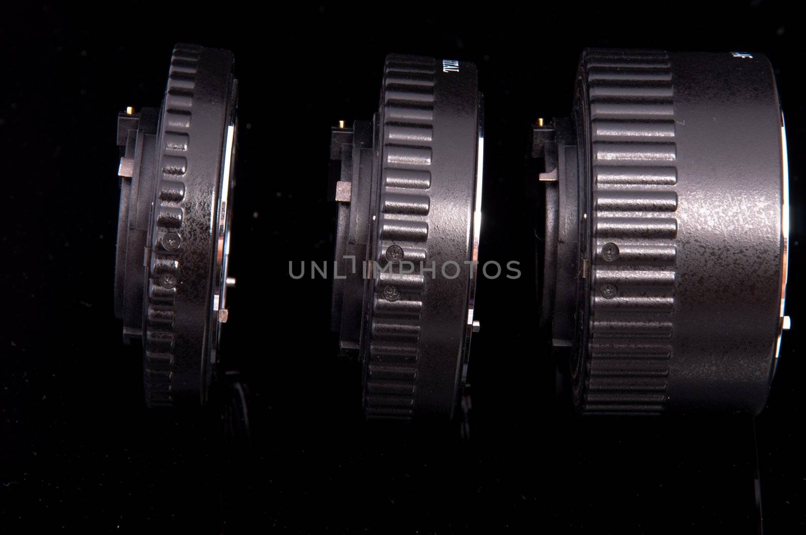 An image of macro lens isolated on black