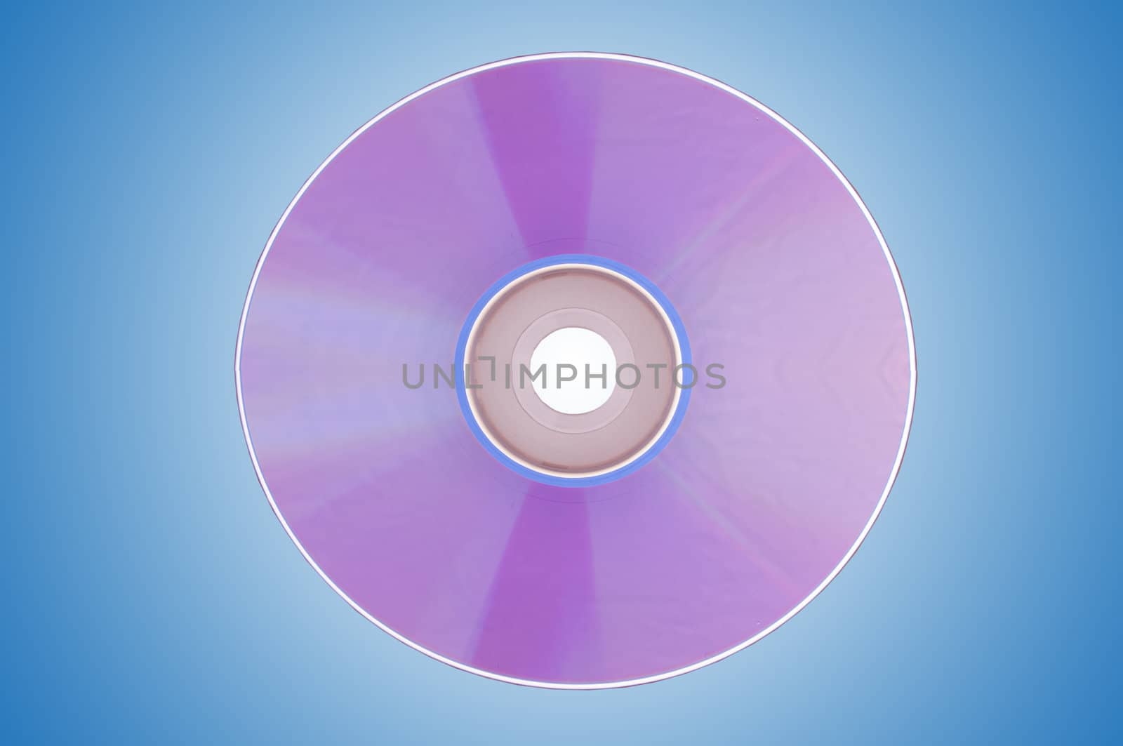 An image of compact disc on blue background