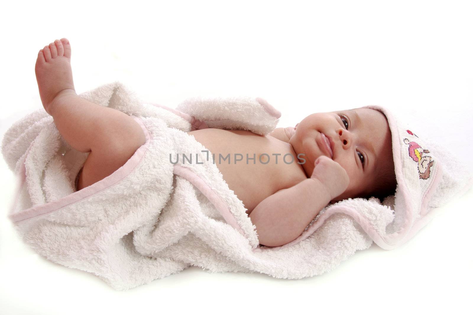 baby wrapped in a towel