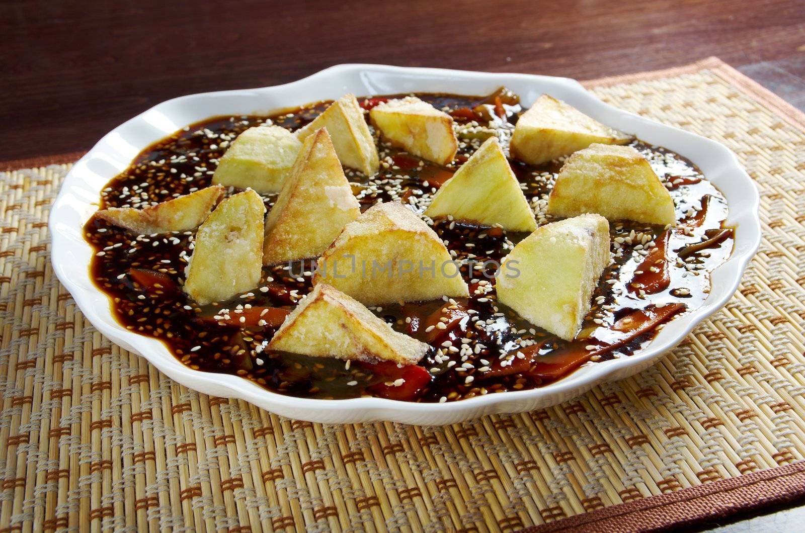eggplants soya sauce.chinese cuisine 