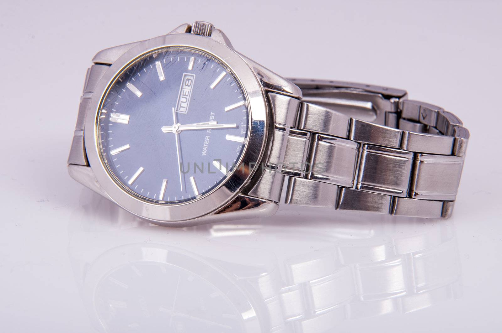 An image of men's wristwatch isolated on white