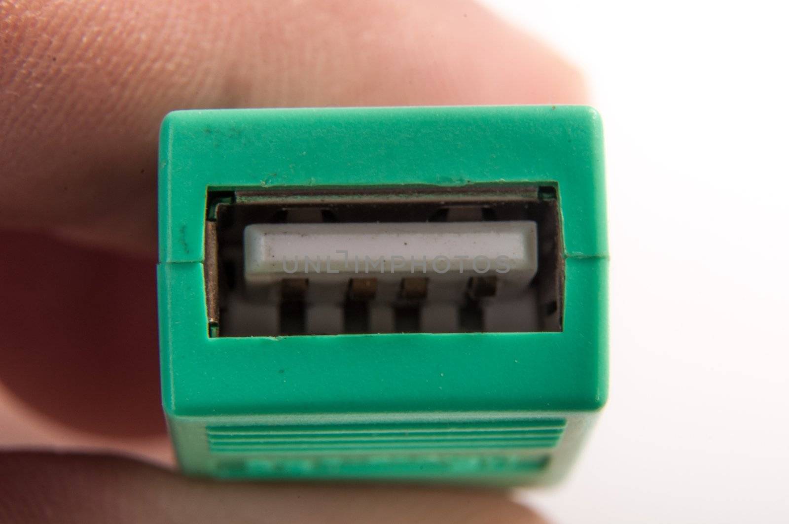 An image of USB to PS2 converter isolated on white