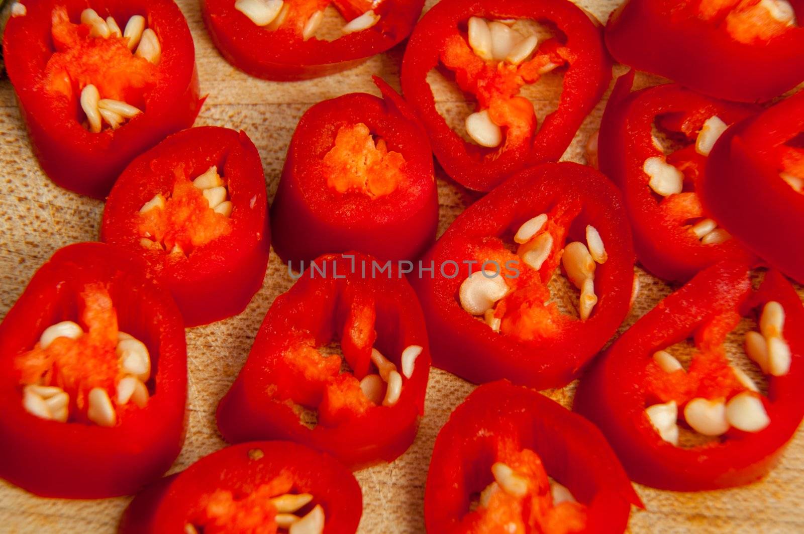 An image of sliced red chilli pepper