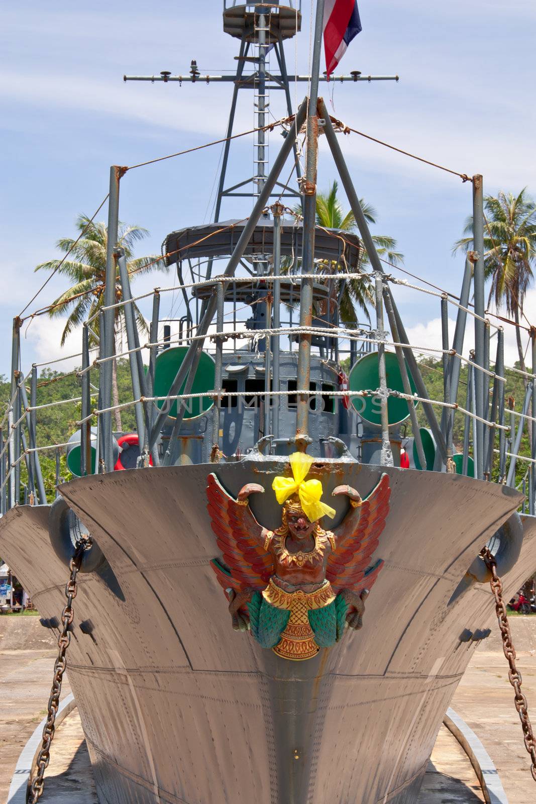 Battleship is very old. Was set on display at the South of Thailand.