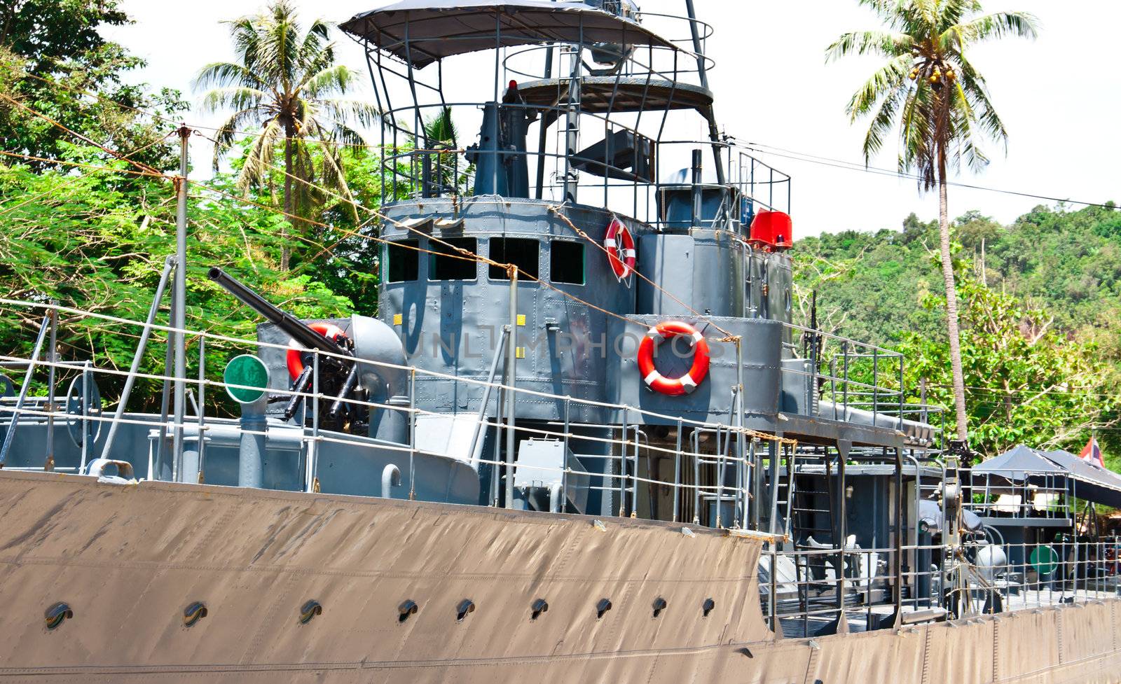 Battleship is very old. Was set on display at the South of Thailand.