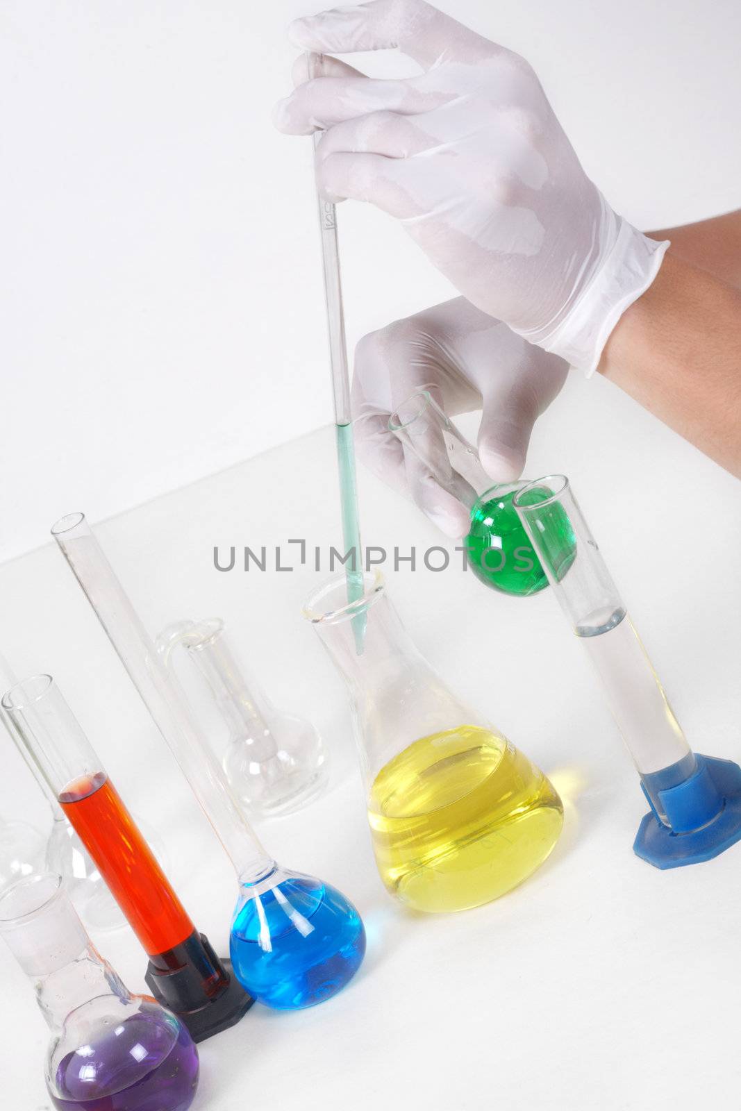 A scientist man working in laboratory. Medicine