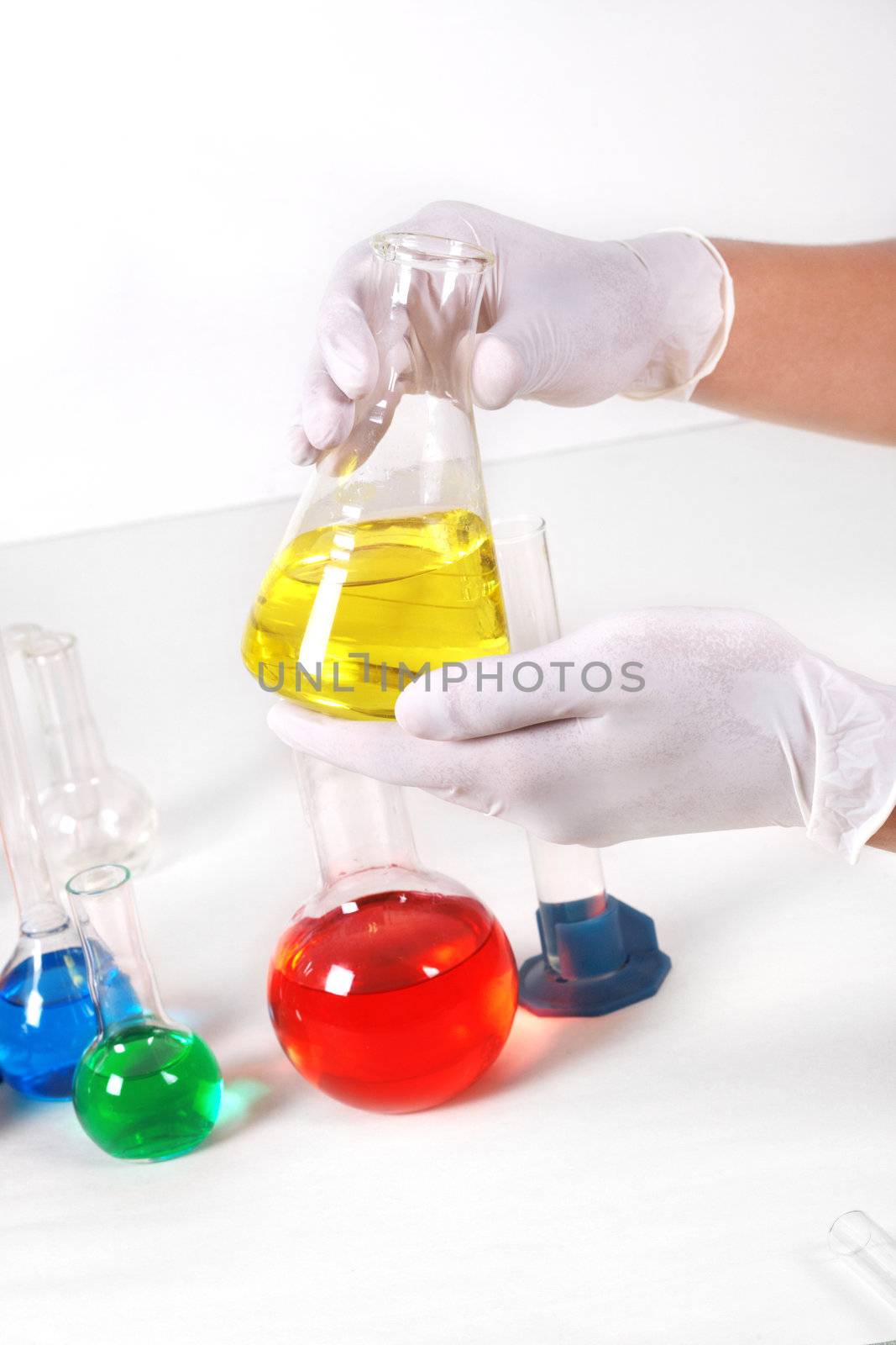 Biochemistry. A scientist man working in laboratory
