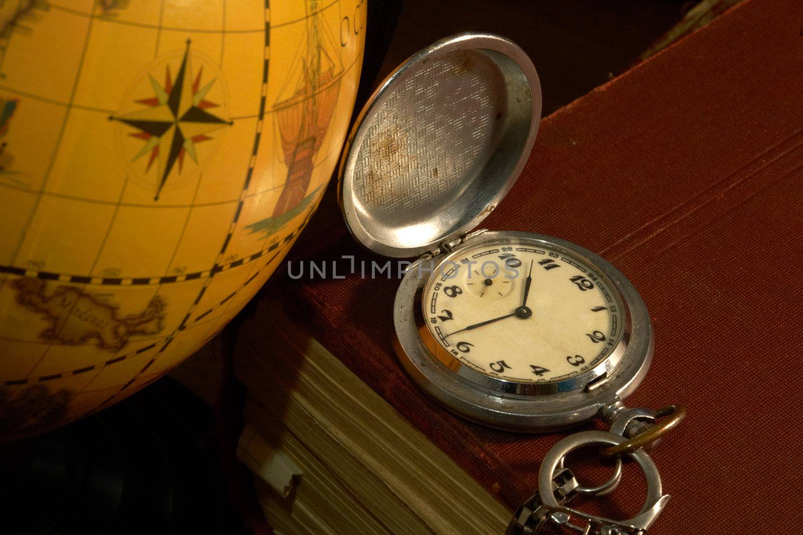Ancient map and watch by petrkurgan
