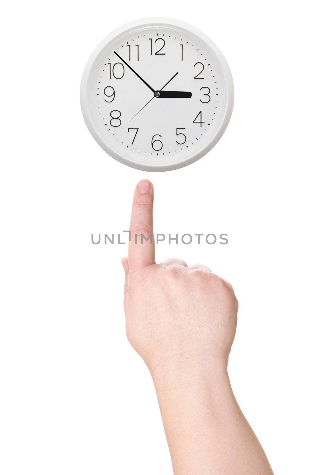 Finger points to the clock by petrkurgan
