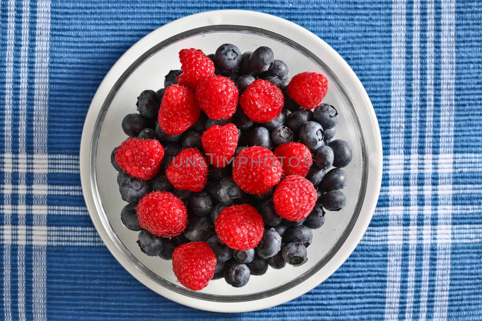 Raspberries and blueberry