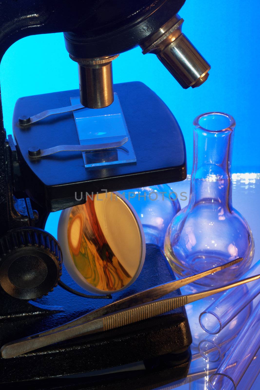 Microscope  and  test-tubes by petrkurgan