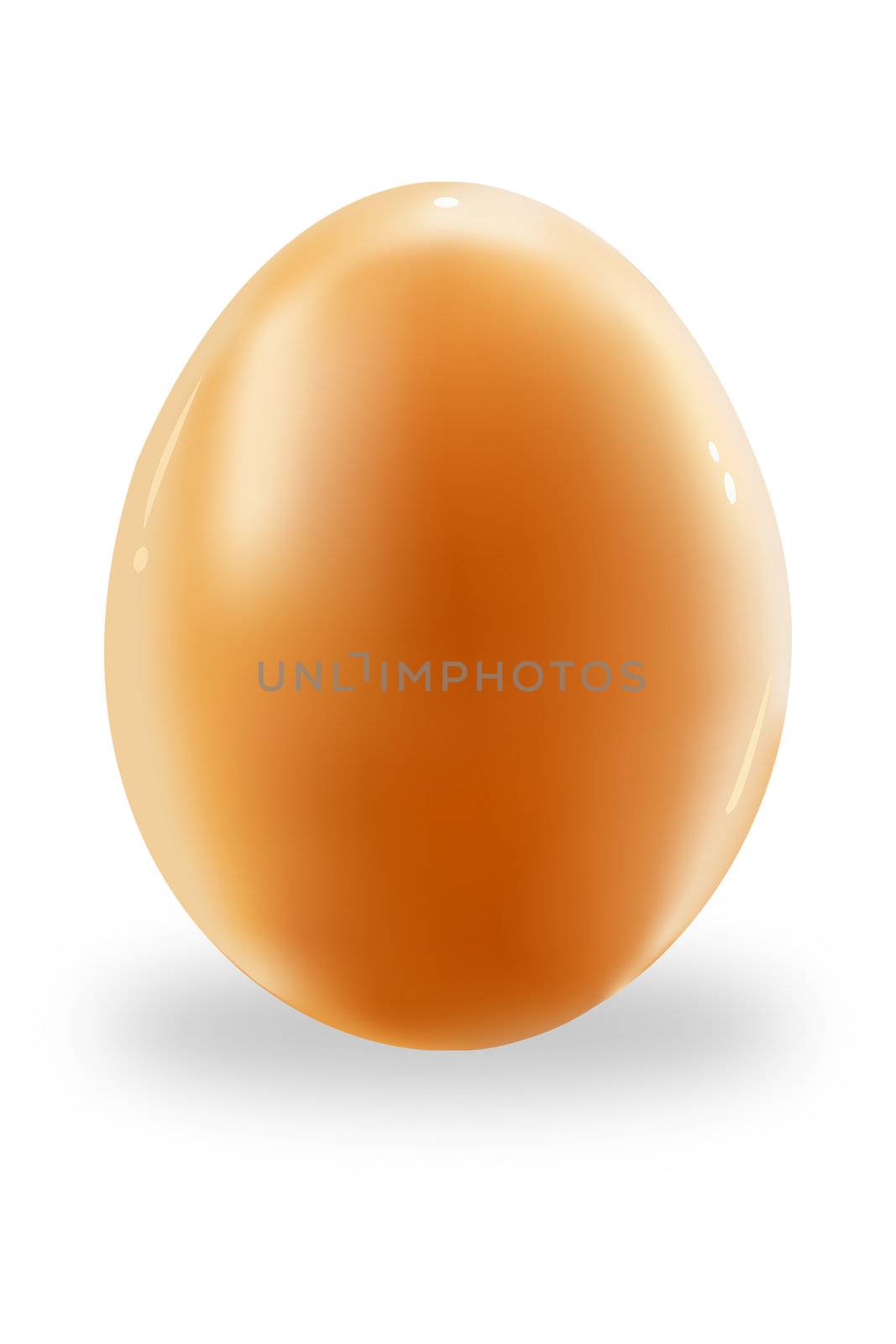 Egg and shadow on a white background. Easter