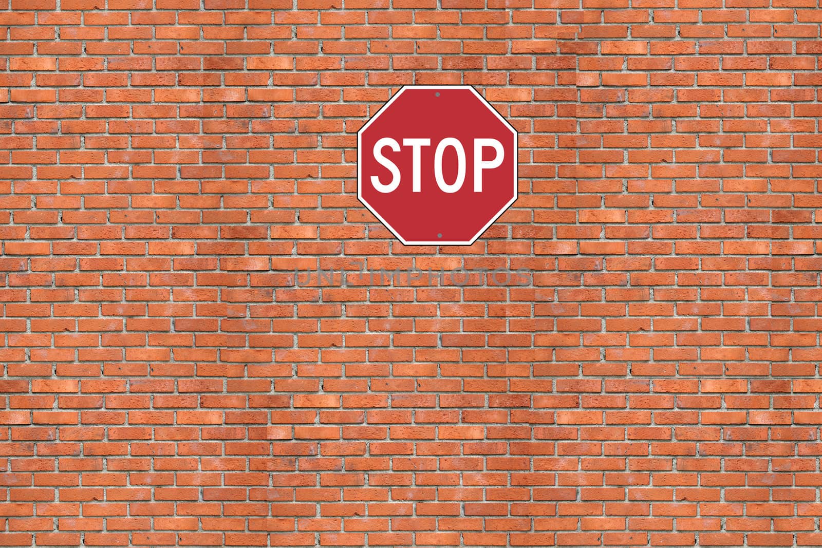 Stop. Brick wall by petrkurgan