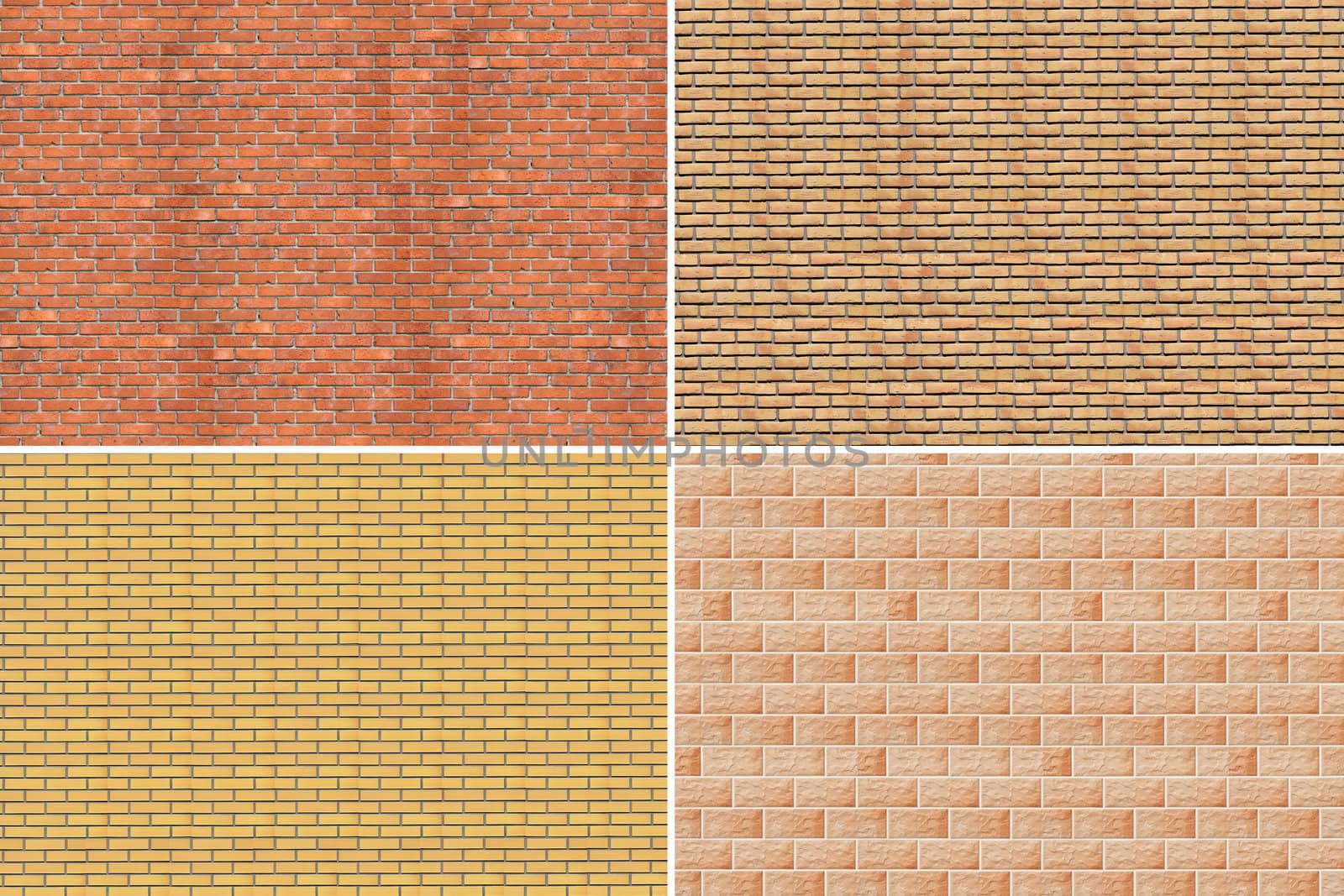 Collage. Wall of a house from a brick