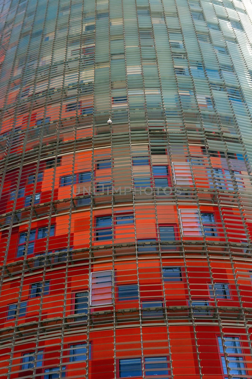 Agbar colorful tower in Barcelona. Spain