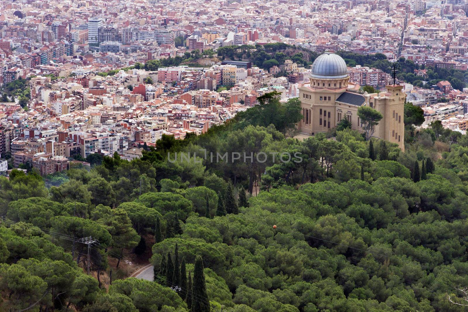 Observatory Barcelona from Tibidabo hill spring