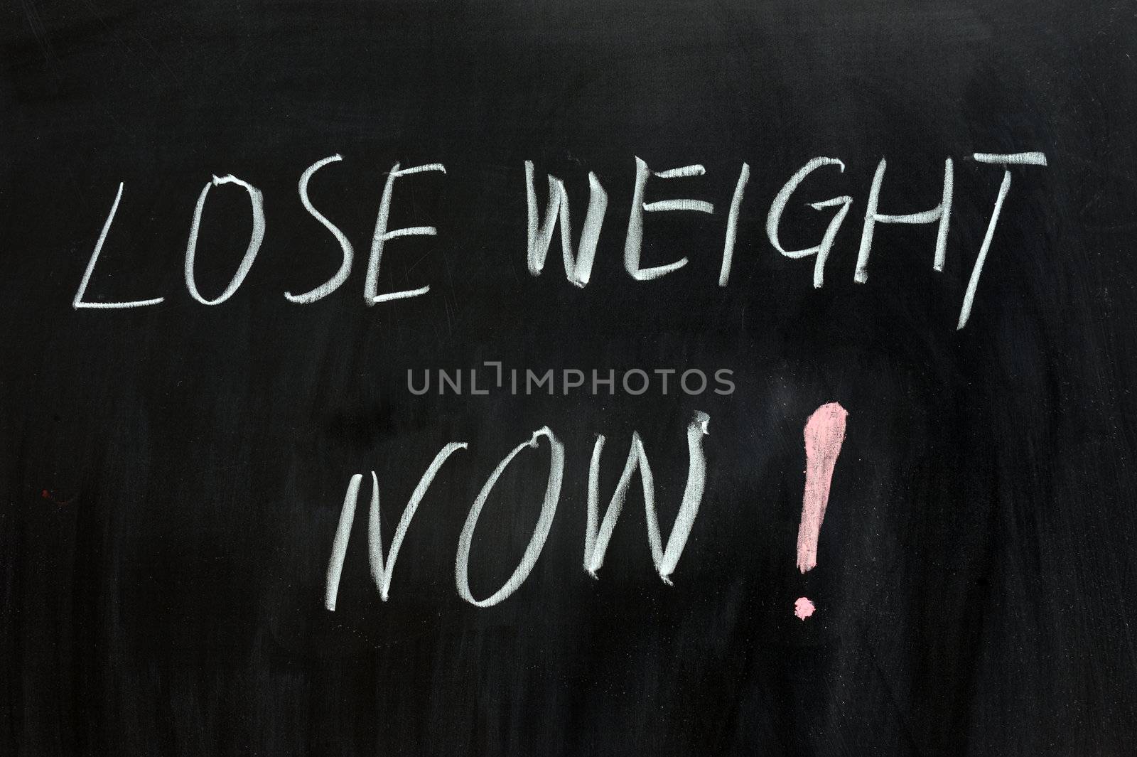Chalk drawing - Lose weight now