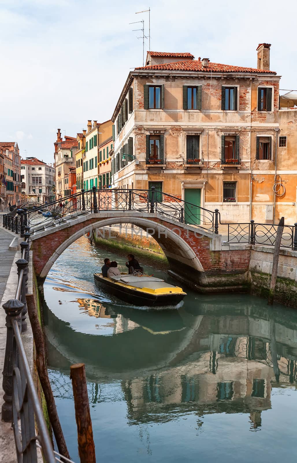 Postcard from Italy.Venice - Exquisite antique buildings along Canals.