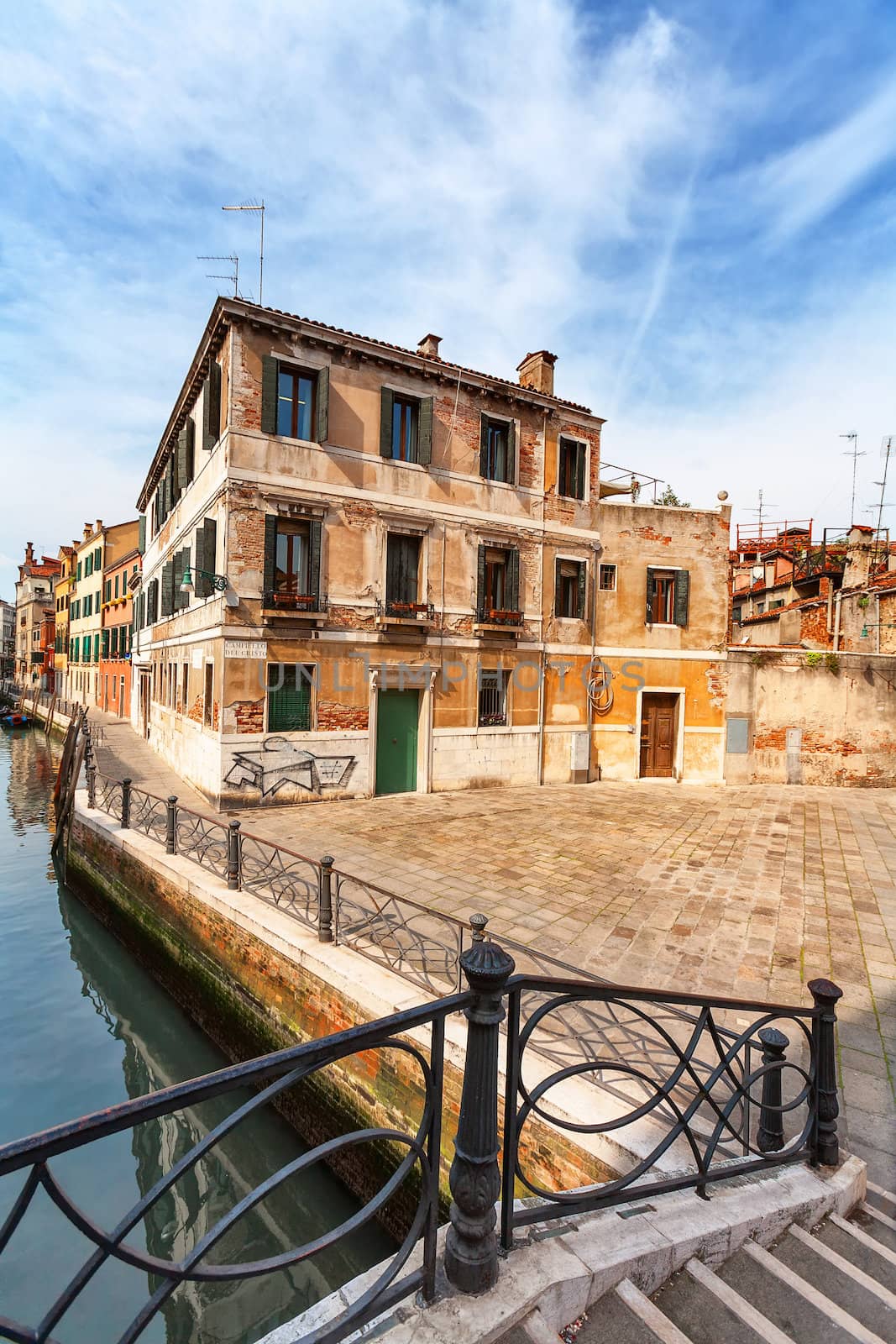 Postcard from Italy.Venice - Exquisite antique buildings along Canals.