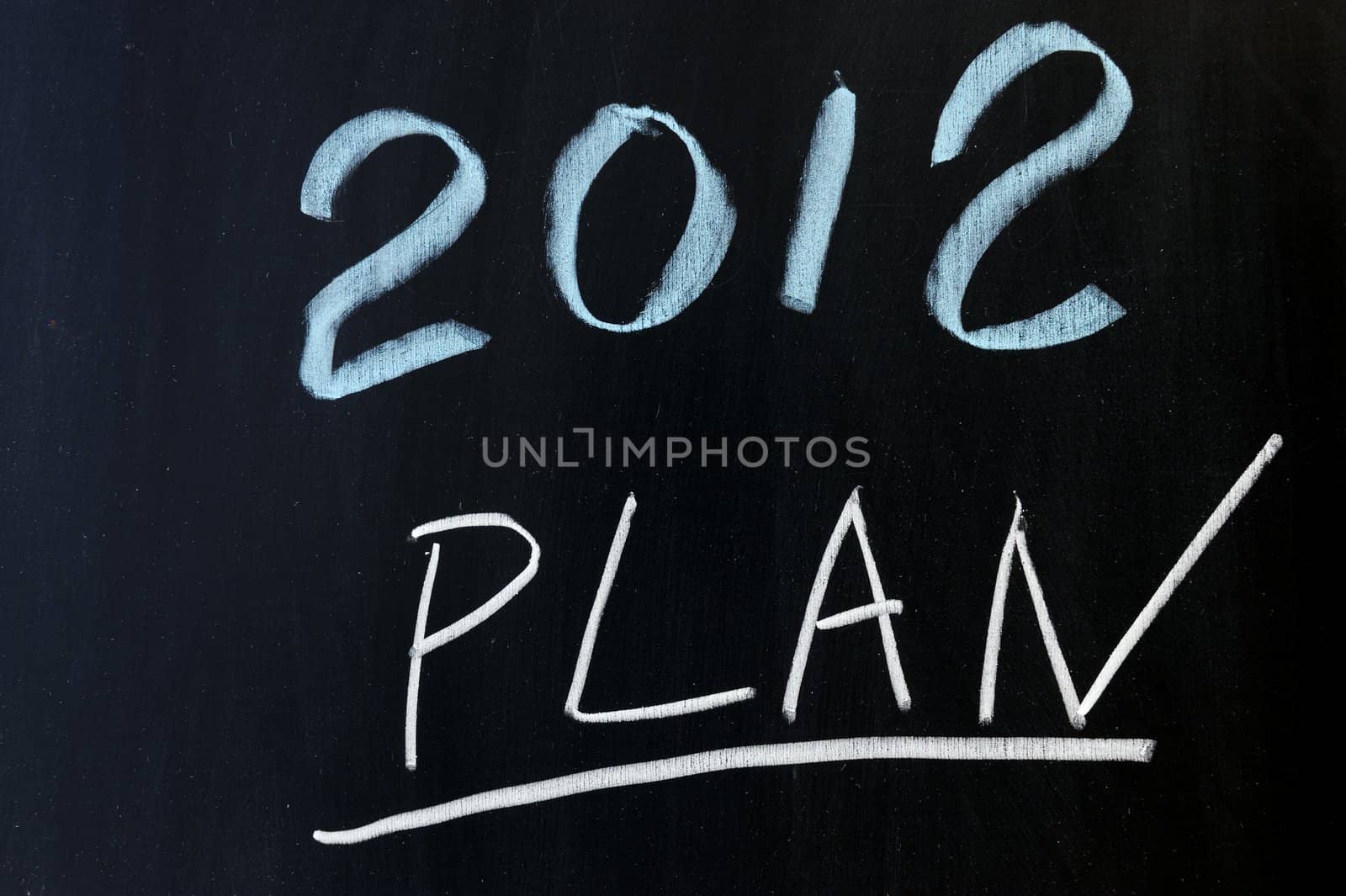 Chalkboard drawing - 2012 new year plans