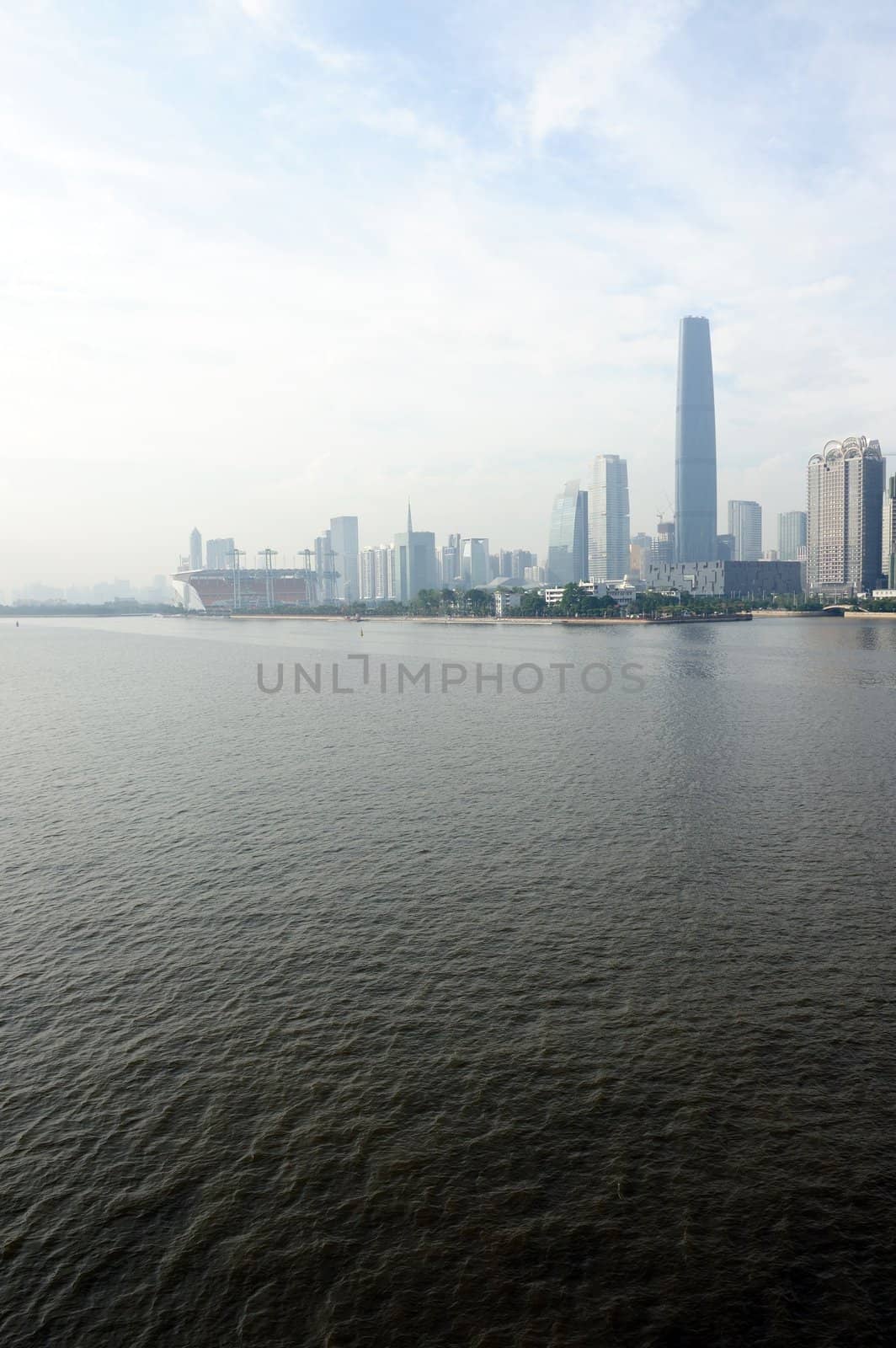 Guanghzou urban scene near the pearl river by raywoo