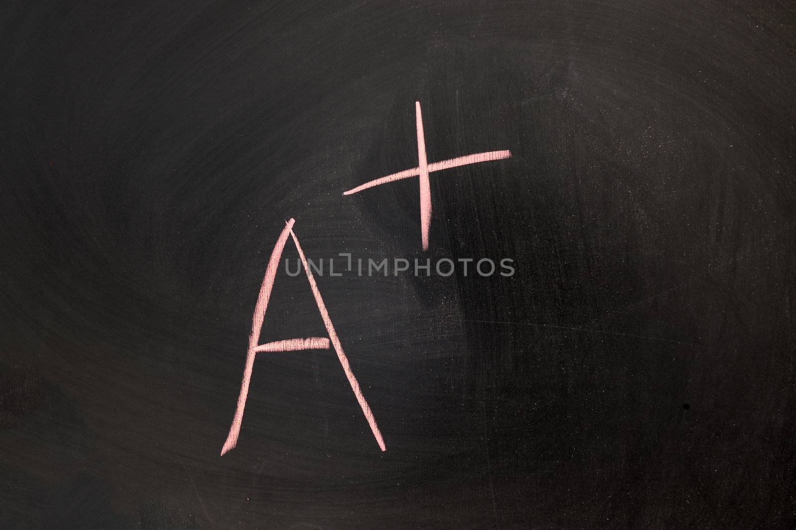 Chalk drawing - the score of A+ written on chalkboard