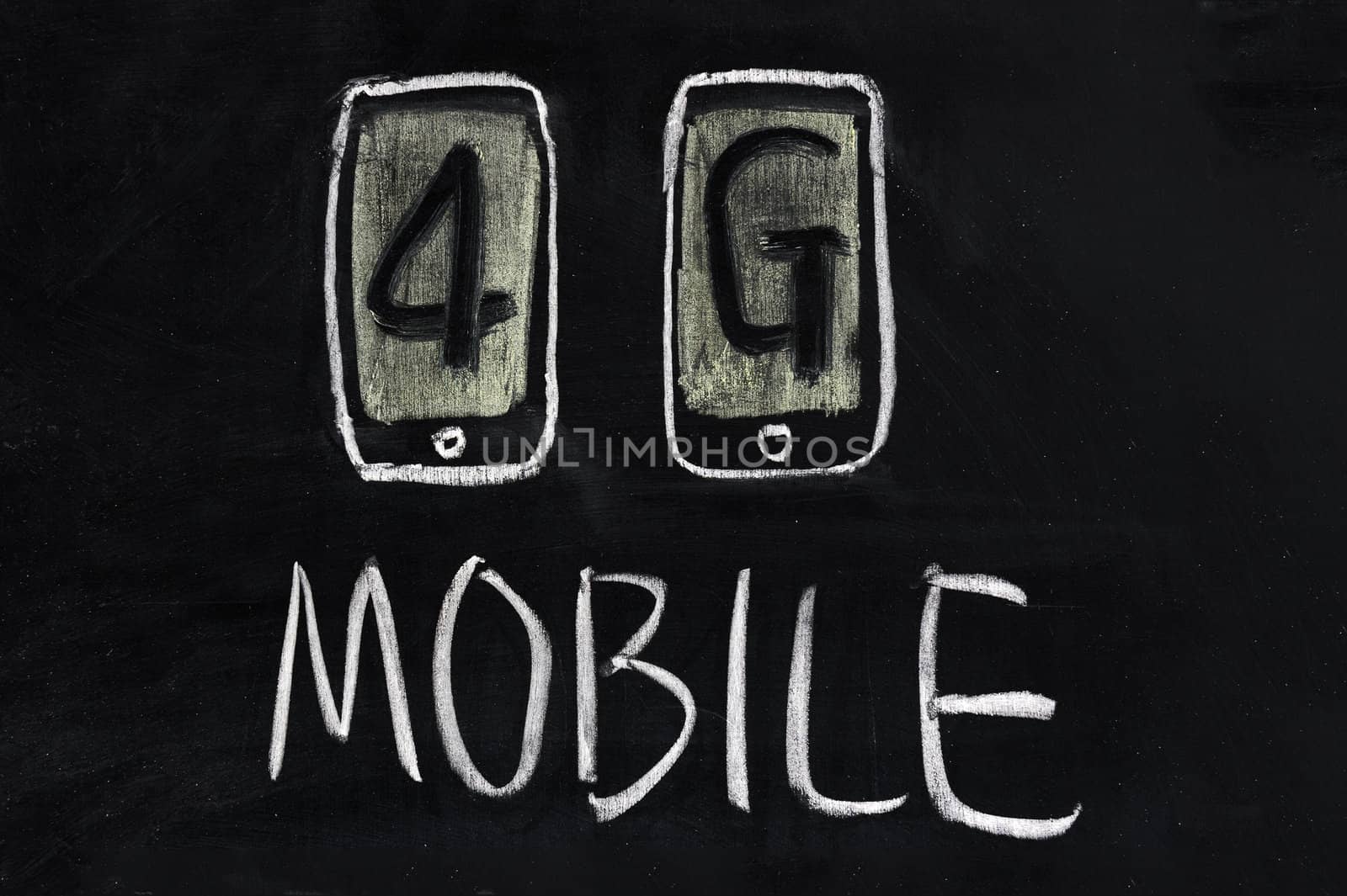 Chalk drawing - 4g mobile communication technology concept