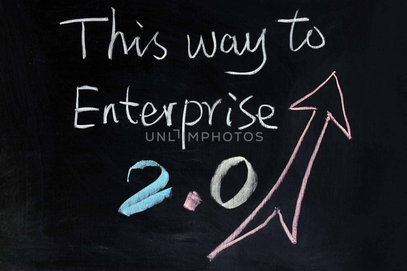 Chalk drawing - This way to Enterprise 2.0