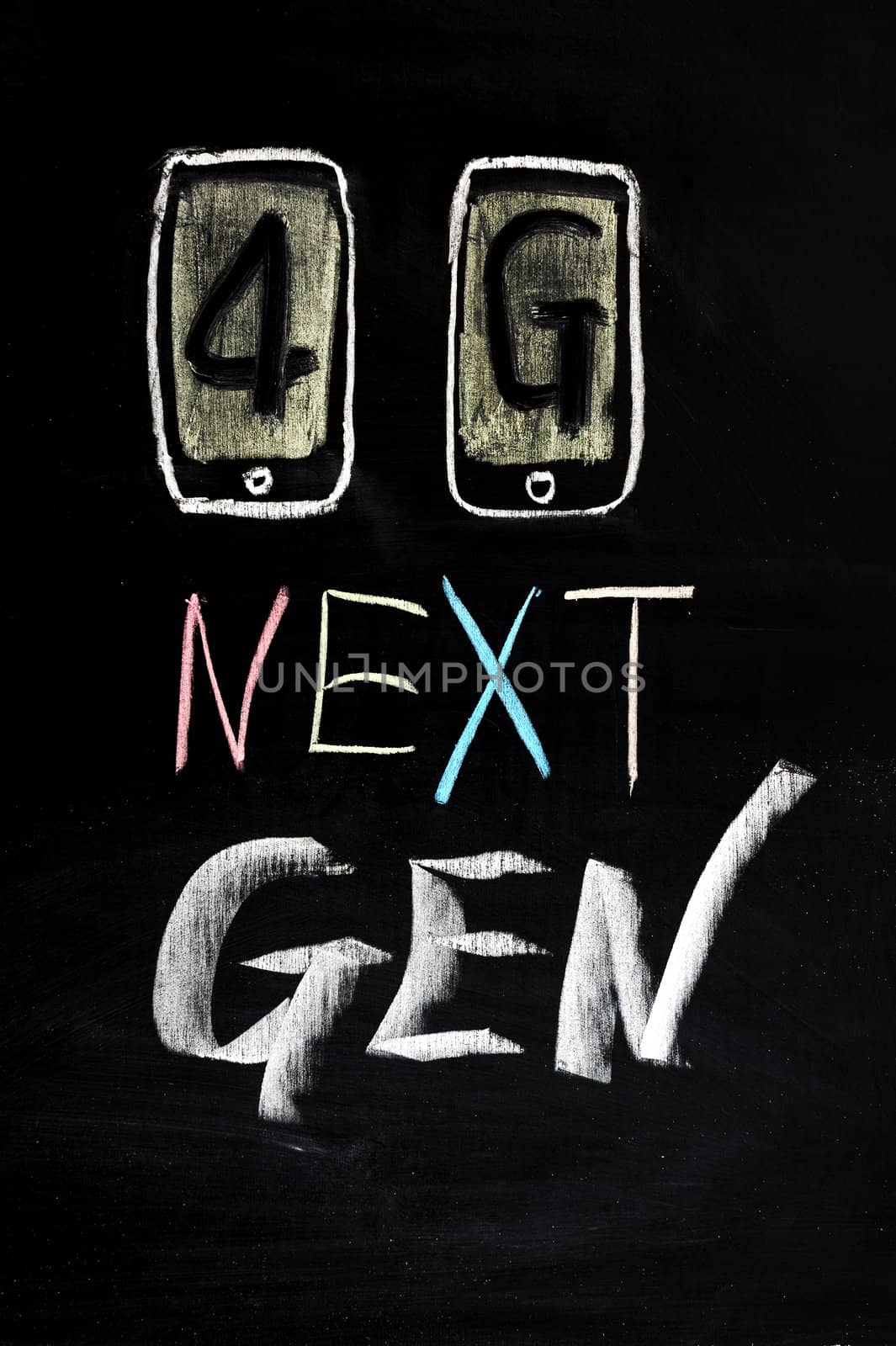 Chalk drawing - 4G, next generation mobile technology