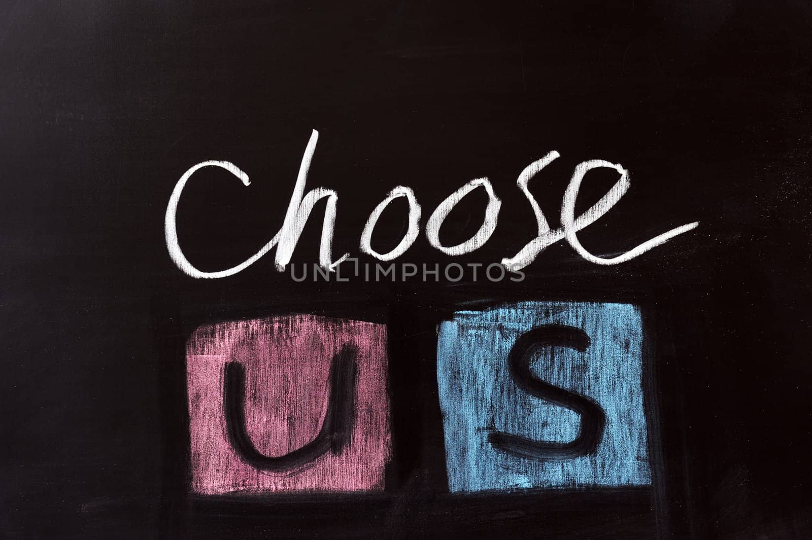 Chalk drawing - Choose us