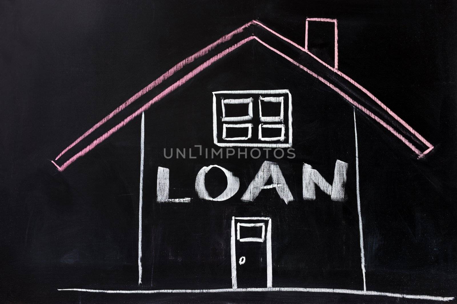 Chalk conceptional drawing - Housing loan