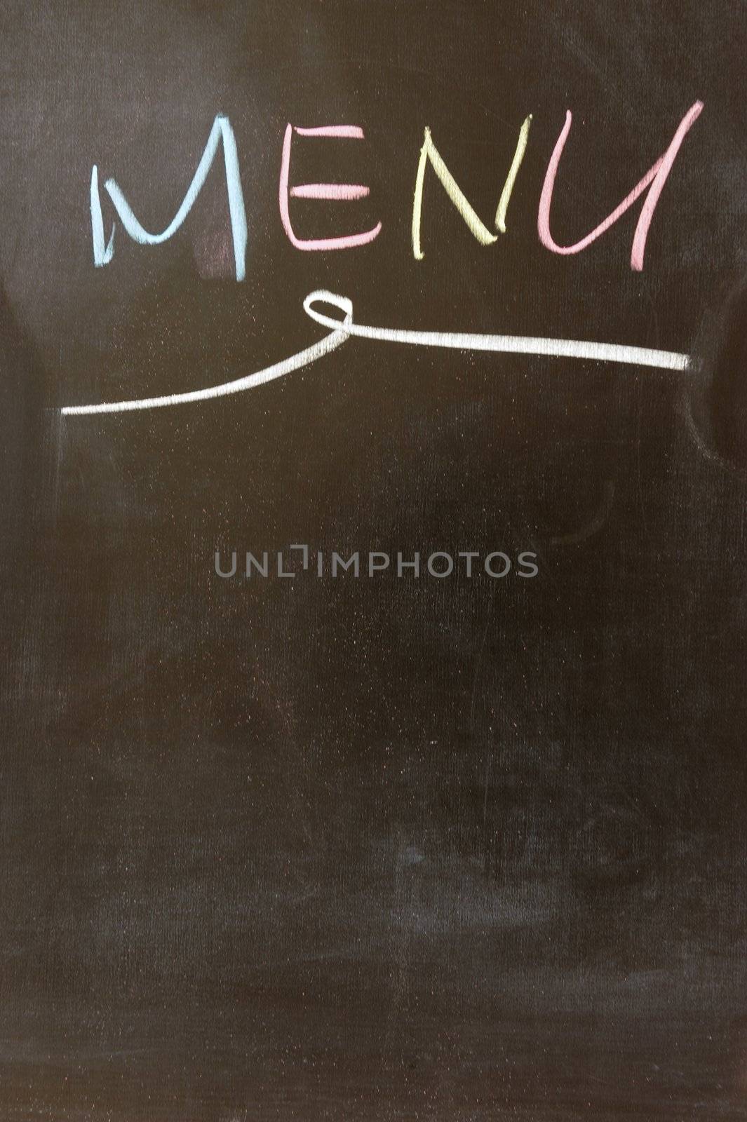 Menu written on chalkboard by raywoo