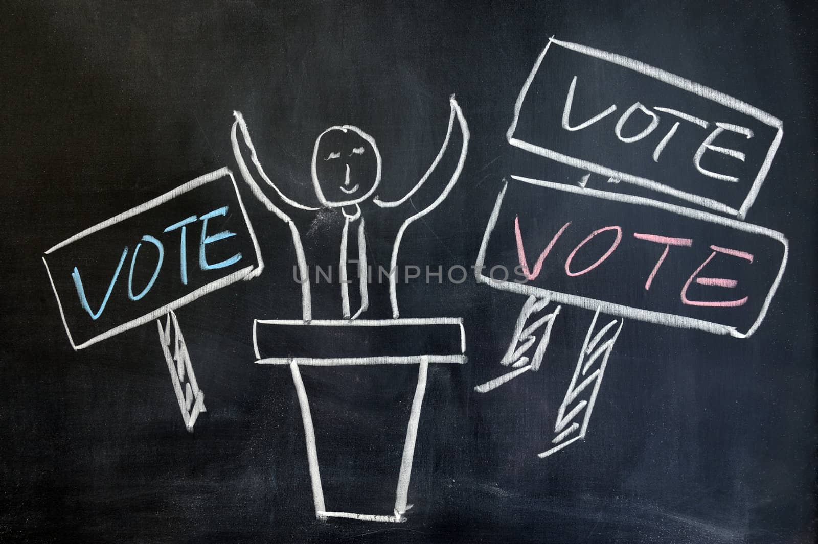 Chalk drawing - Concept of vote