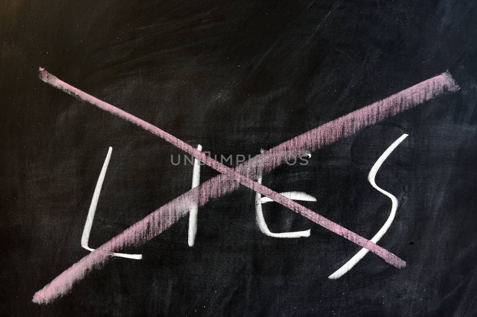 Chalk drawing - Concept of no lies