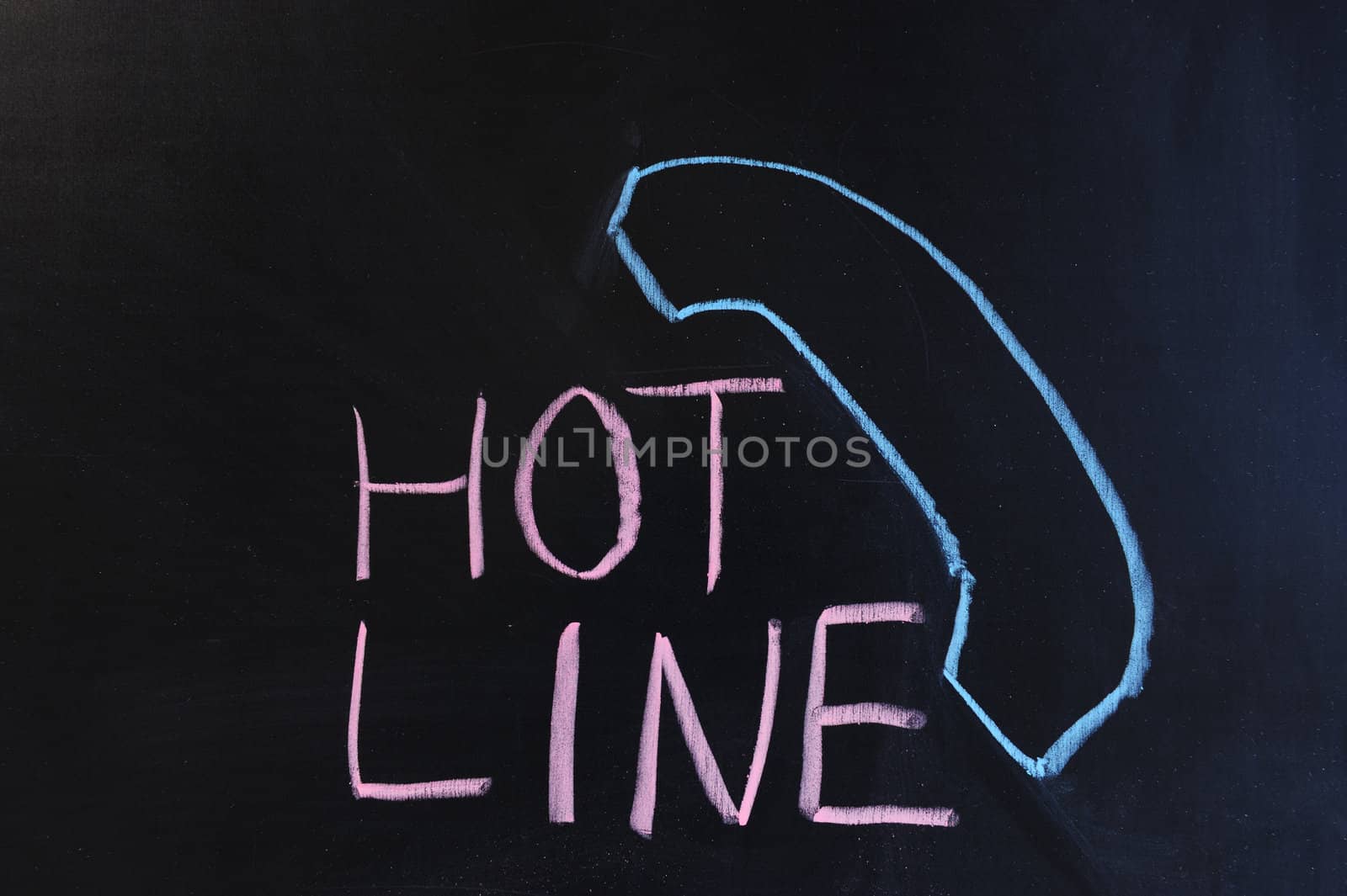 Conceptional chalk drawing  - Hot line