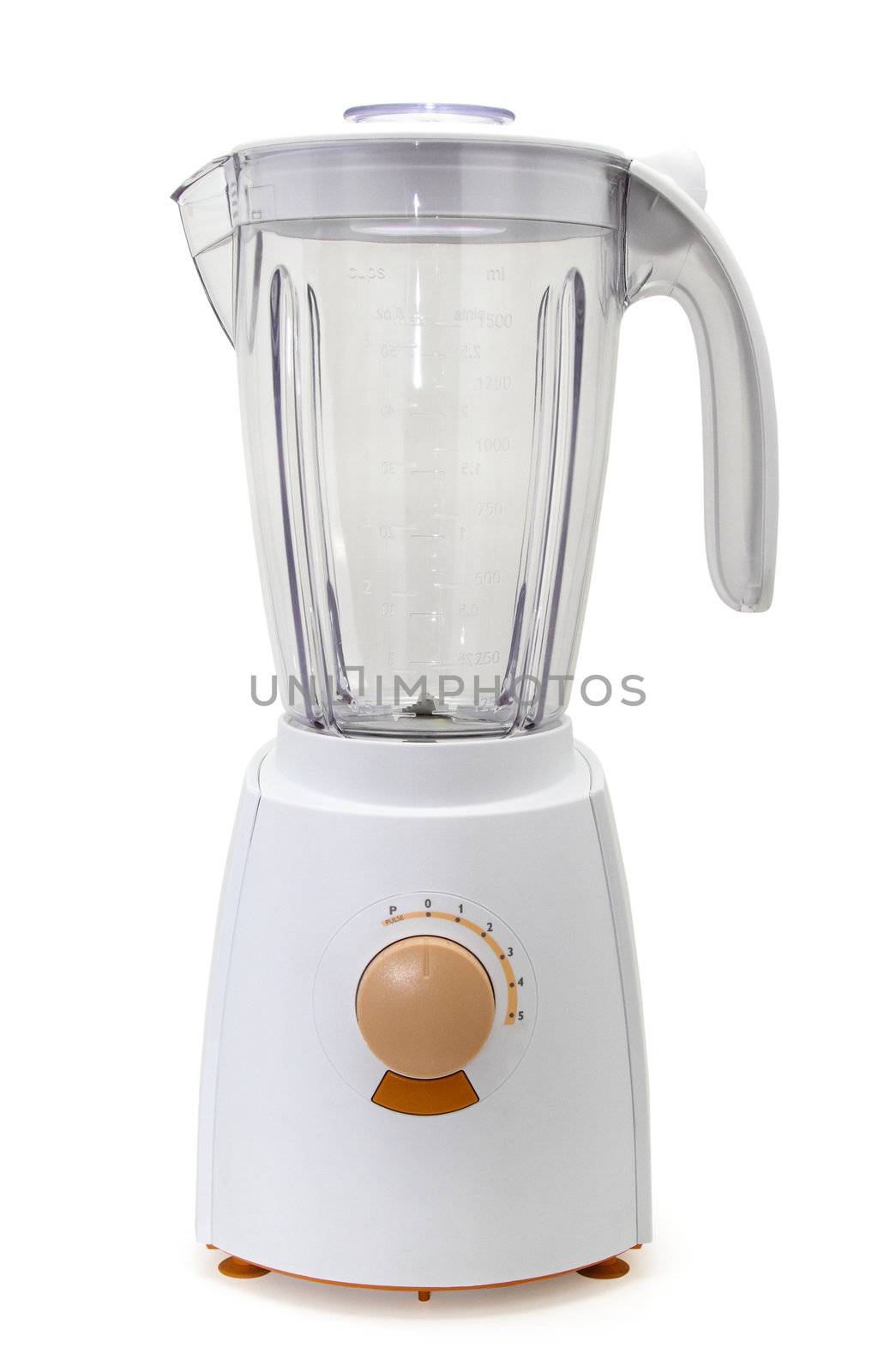 Empty electric blender, isolated on white background