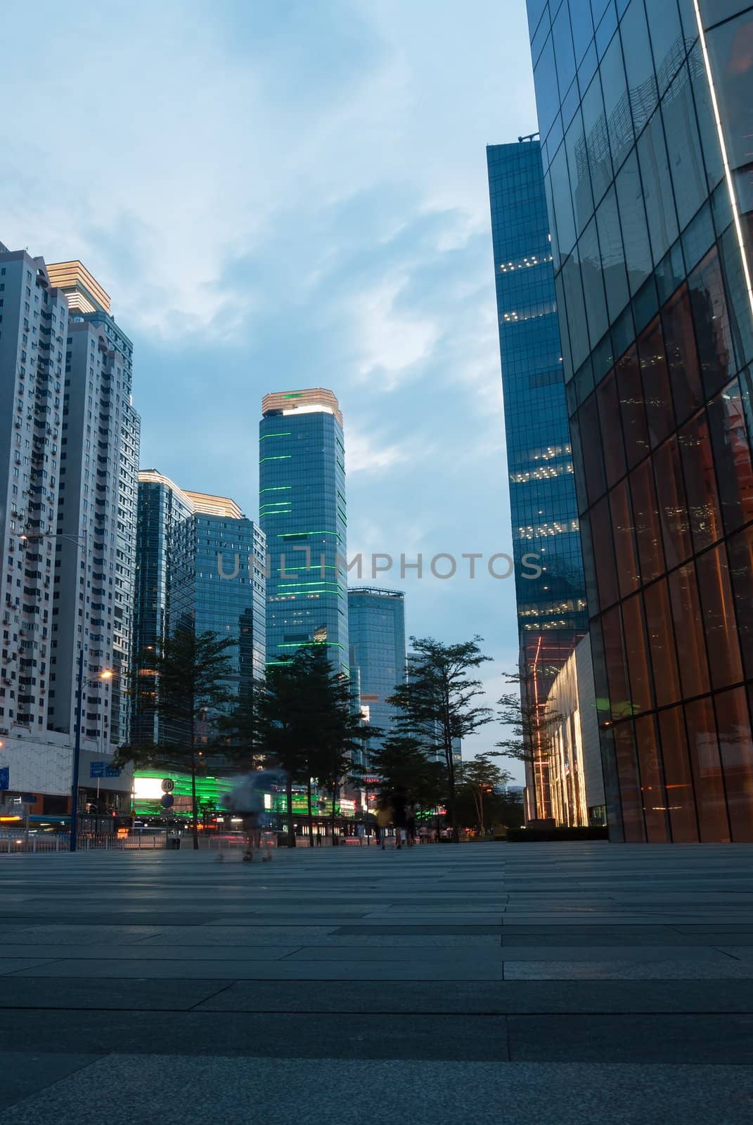 Modern commercial buildings in Tianhe district, Guangzhou city, Guangdong province, China