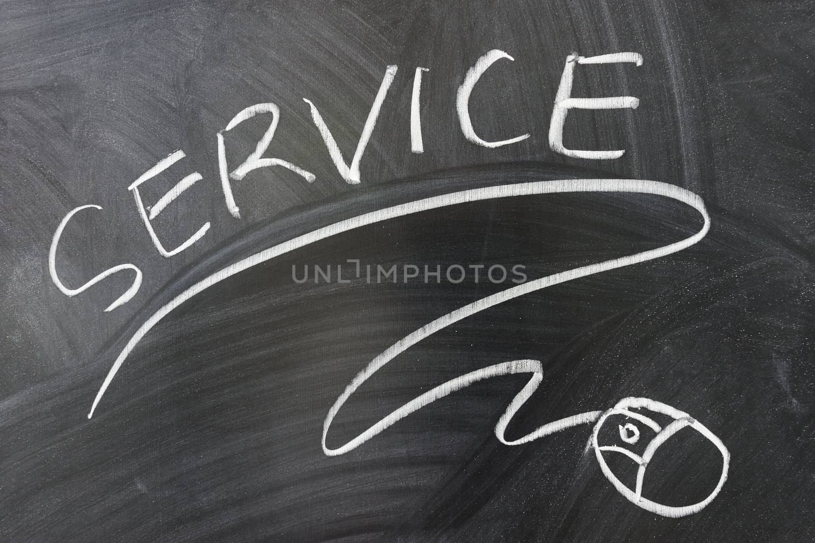 Service words and mouse symbol by raywoo