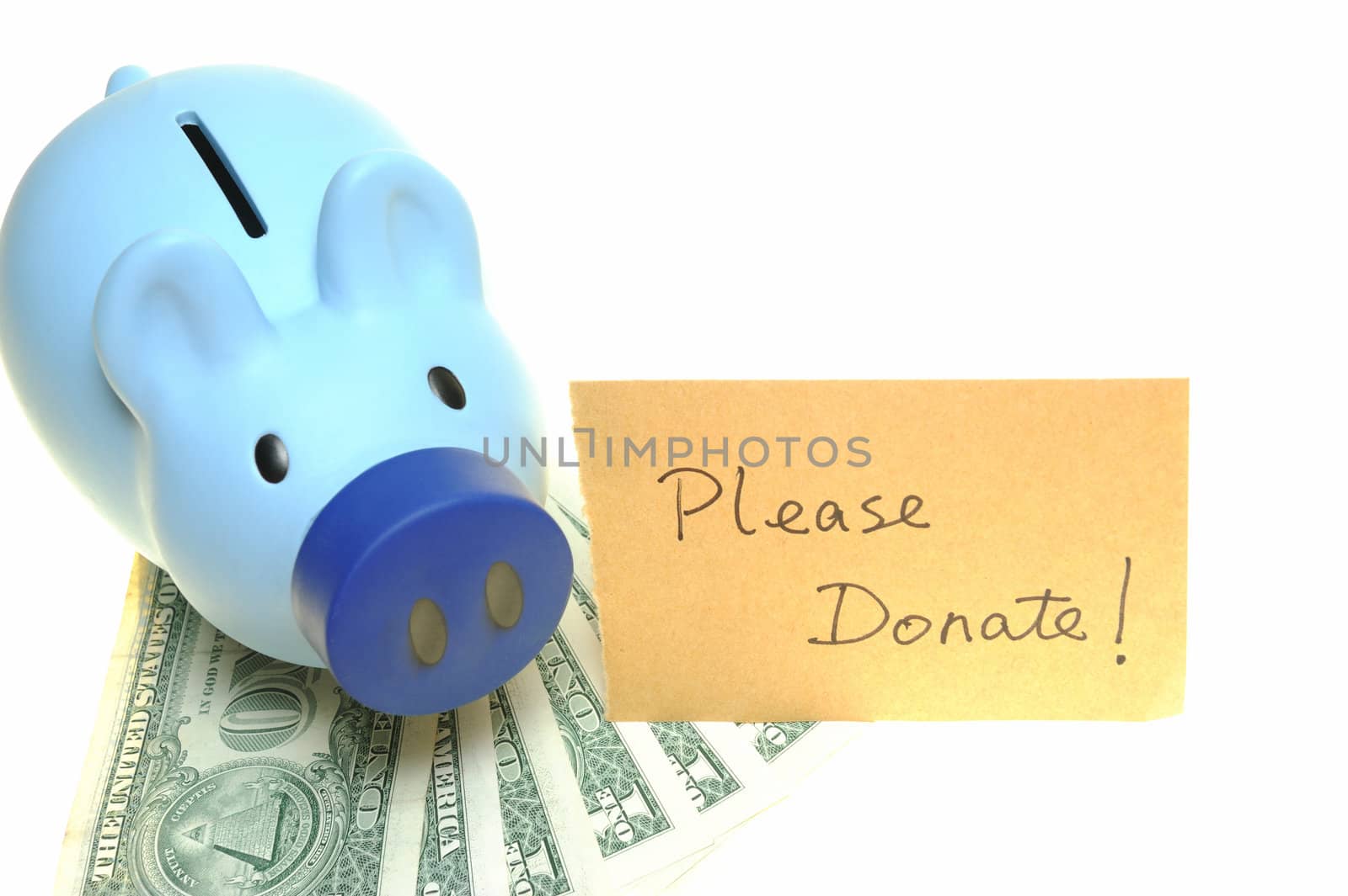 Piggy bank for donate concept, isolated on white background