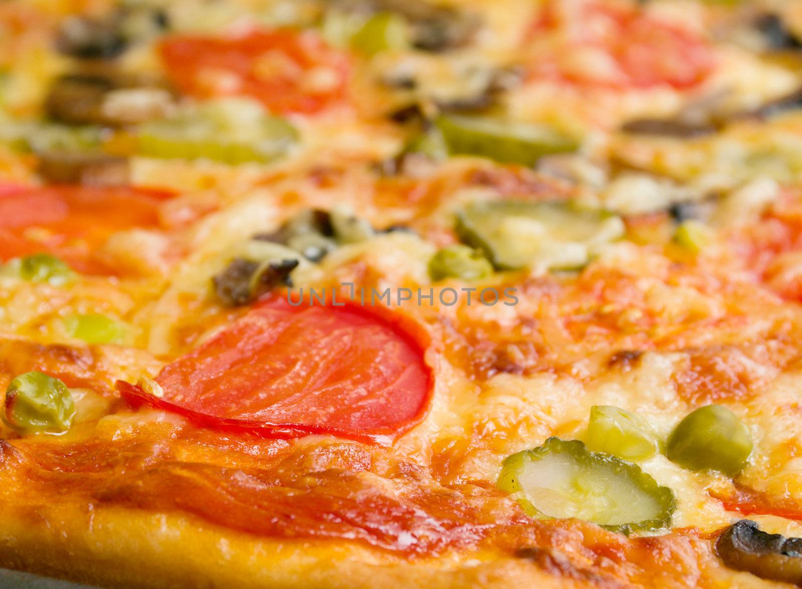 pizza mushrooms and vegetable Shallow depth-of-field. 