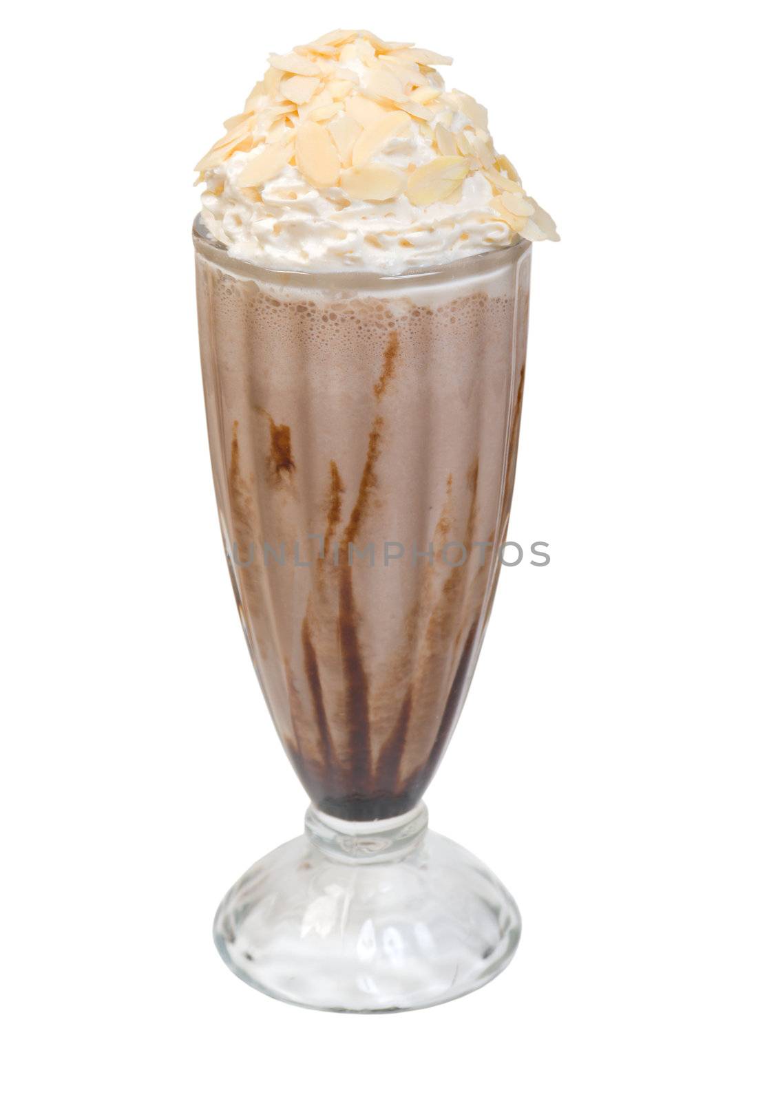 Coffee cocktail .Cocktail with icecream  ..Isolated on White Background